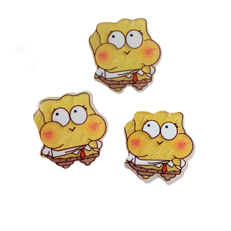 Kẹp Tóc Hình Vuông / Ngôi Sao Lớn Bằng acrylic Phát Sáng Dễ Thương Cho Nữ