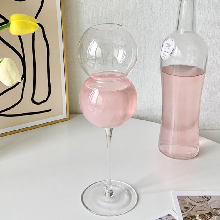 Ly Thủy Tinh Uống Cocktail Hình Quả Bóng Sáng Tạo Kiểu Hàn Quốc