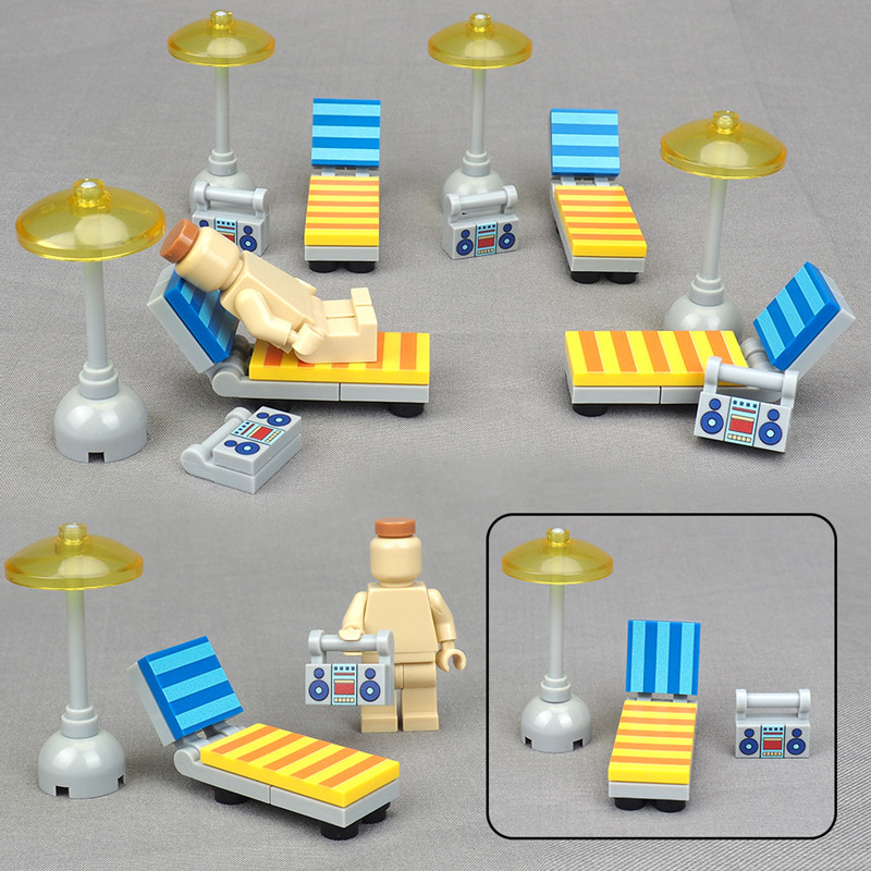 Mô Hình Lắp Ráp Lego Hình Tòa Nhà Thành Phố Bãi Biển Kỳ Nghỉ mini