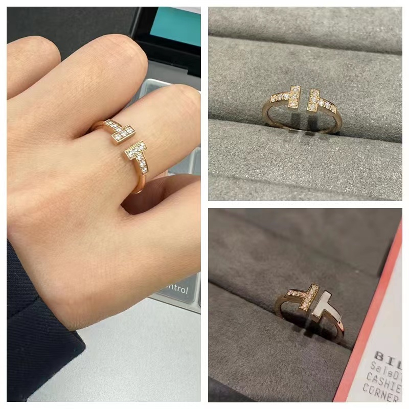 Nhẫn Mạ Vàng Hồng 18K Đính Kim Cương Toàn Diện