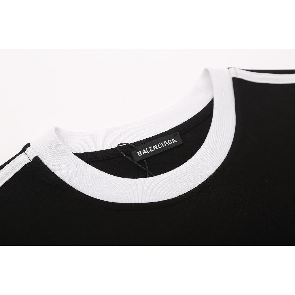 New fashion short-sleeved high-end stitching letters high-density thêu c