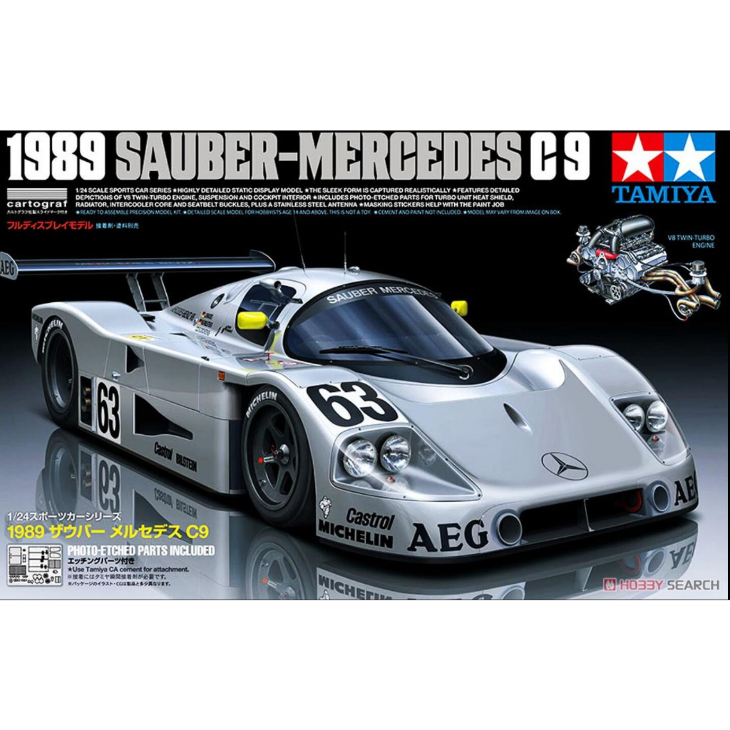 Mô Hình Xe Hơi Mercedes Benz C9 24Hours Le Mans' 89 Tamiya 24359 Tỉ Lệ 1 / 24