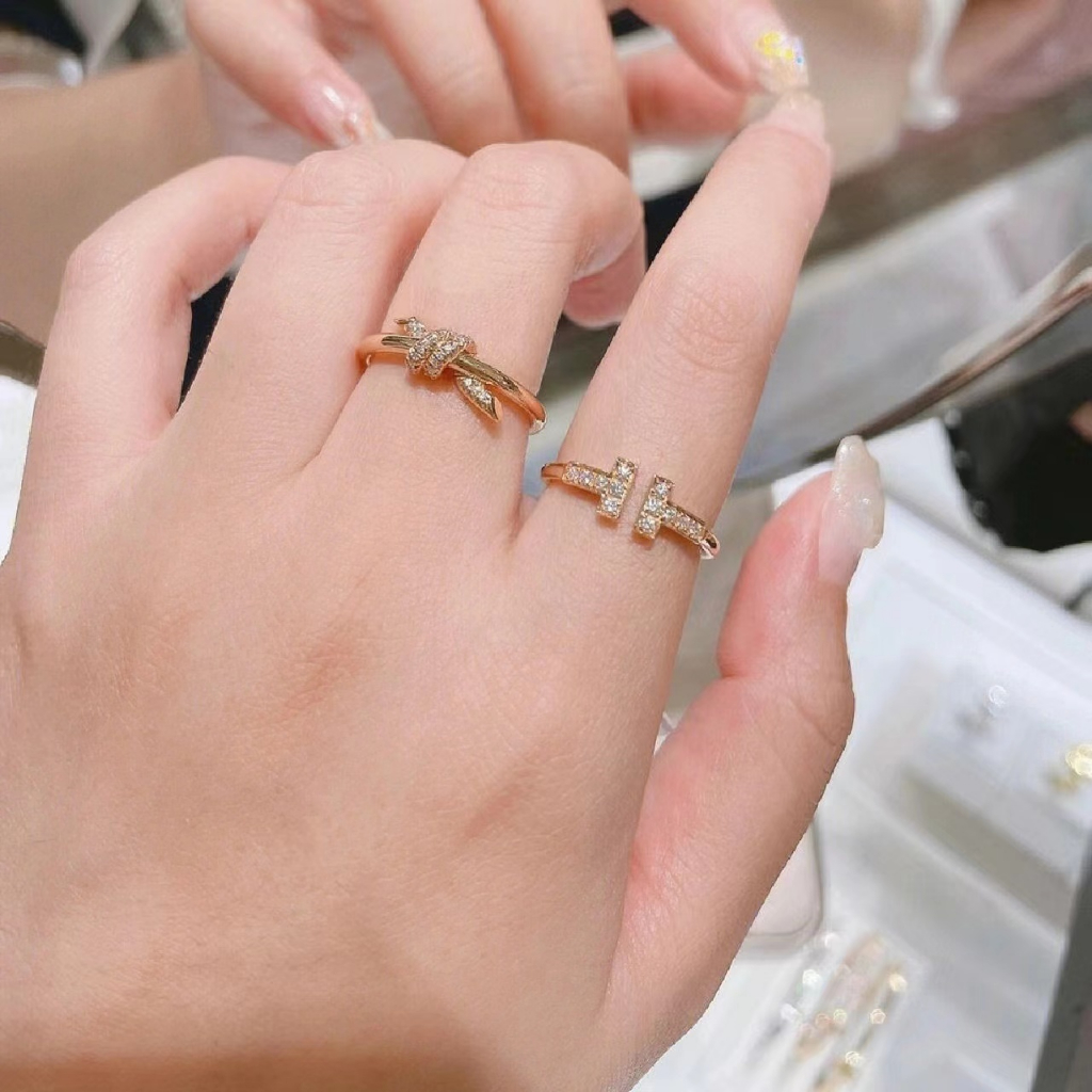 Nhẫn Mạ Vàng Hồng 18K Đính Kim Cương Toàn Diện