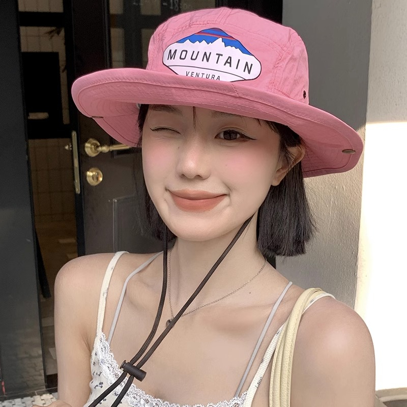 Mũ Bucket Mỏng Chống Nắng Thoáng Khí Nhanh Khô Màu Hồng Thời Trang Mùa Hè Cho Nữ