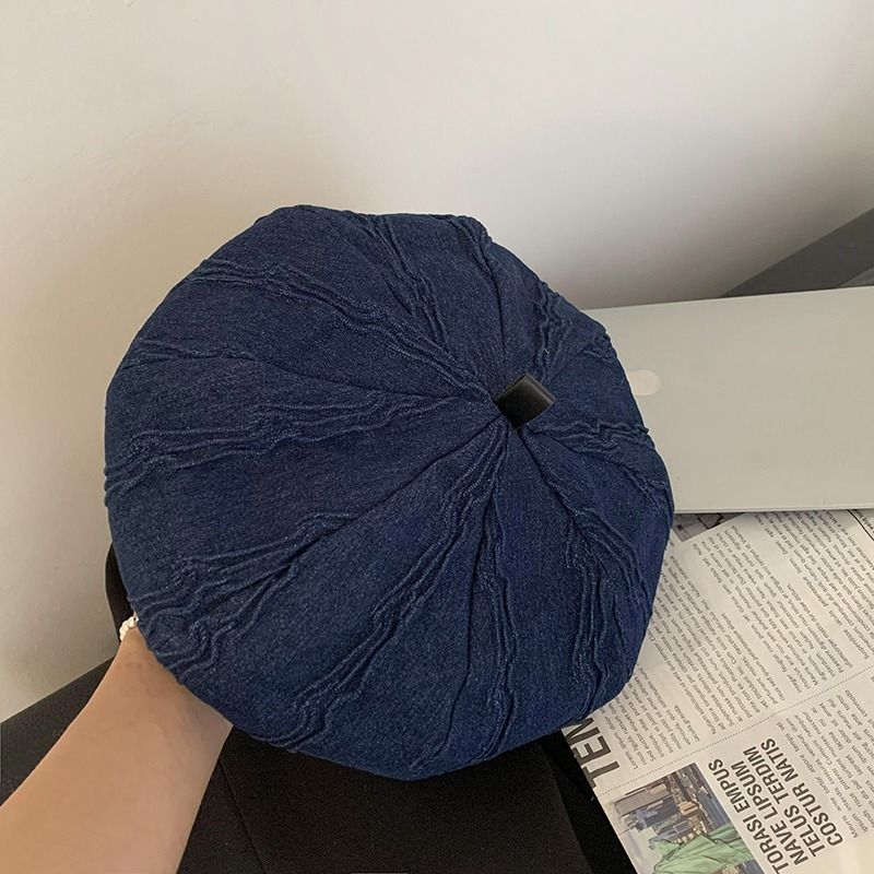 Mũ Beret Vải Denim Phong Cách Retro Nhật Bản Thời Trang Xuân Hè Cho Nữ