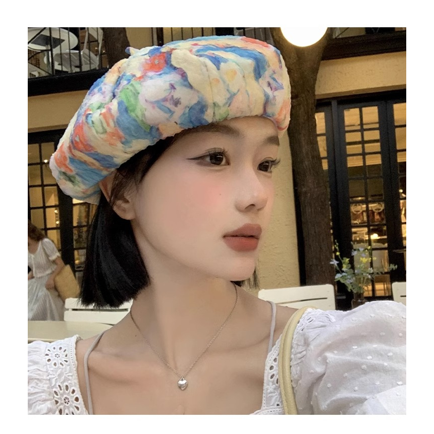 Mũ Beret Nhuộm Màu Phong Cách Hàn Quốc Thời Trang Mùa Hè Cho Nữ
