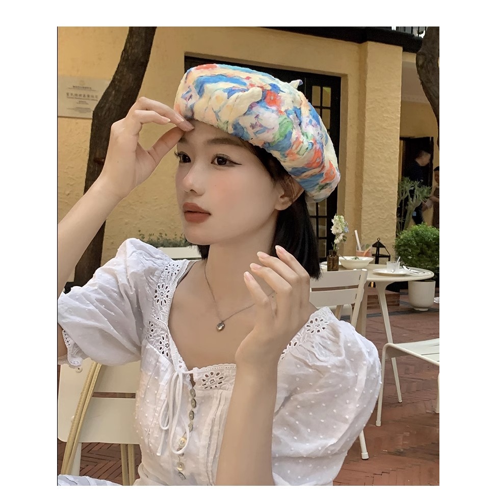 Mũ Beret Nhuộm Màu Phong Cách Hàn Quốc Thời Trang Mùa Hè Cho Nữ