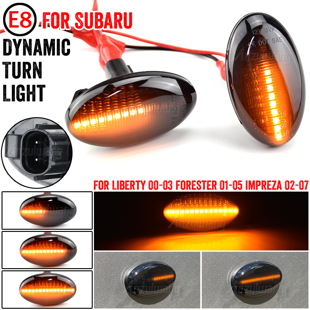 Đèn báo rẽ Led năng động Đèn đánh dấu bên tuần tự cho Subaru Impreza WRX Sti 02-07 Forester Liberty 