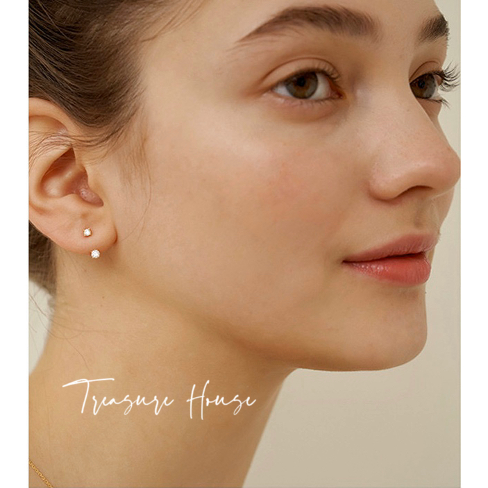 Bông Tai Mạ Bạc 925 Đính Đá Zircon Kiểu Dáng Retro Thời Trang Dành Cho Nữ