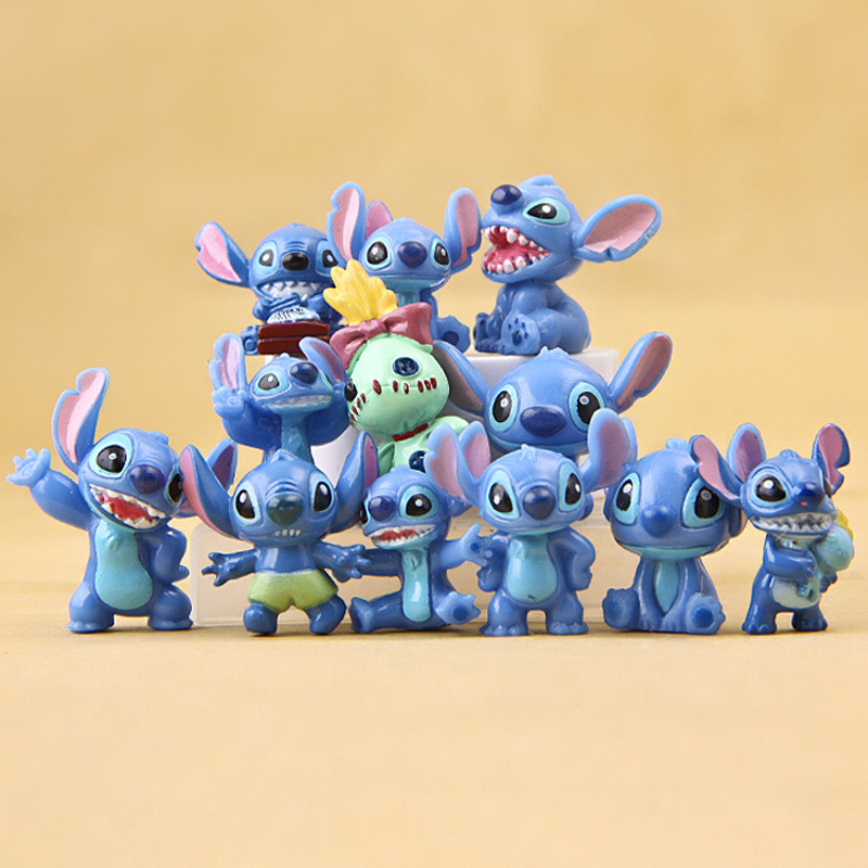 DISNEY Set 12 Mô Hình Nhân Vật Phim Hoạt Hình Lilo & Stitch Bằng PVC