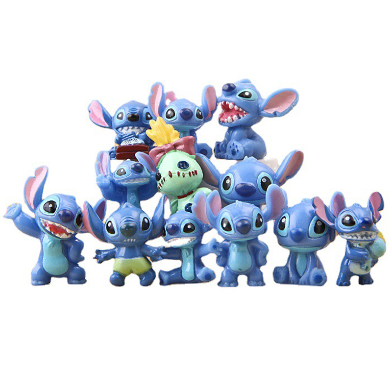 DISNEY Set 12 Mô Hình Nhân Vật Phim Hoạt Hình Lilo & Stitch Bằng PVC