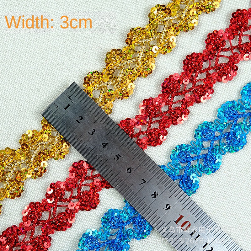 Cuộn Dây Ruy Băng Ren Đính Kim Sa 13M Dùng Trang Trí Thẻ