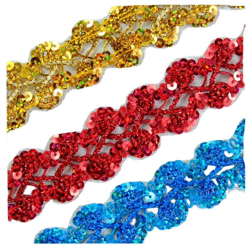 Cuộn Dây Ruy Băng Ren Đính Kim Sa 13M Dùng Trang Trí Thẻ