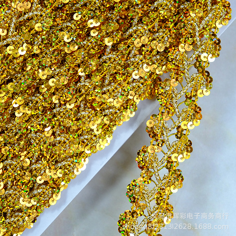 Cuộn Dây Ruy Băng Ren Đính Kim Sa 13M Dùng Trang Trí Thẻ