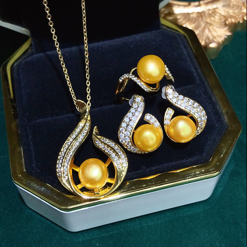 Bộ Trang Sức Ngọc Trai Tự Nhiên Thời Trang Dành Cho Nữ