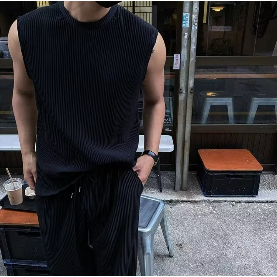 Áo thun nam ngắn tay thời trang mùa hè giản dị trẻ trung dành áo phông nam hàn quốc cổ tròn không tay fashion simple màu sắc rắn top Áo ba lỗ nam