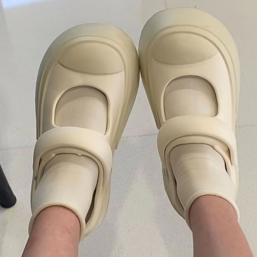 HHH Dép Cross sandal nữ dép đế cao 4cm giày nữ  dép bánh mì Thoải Mái Xinh Xắn B28G0L6