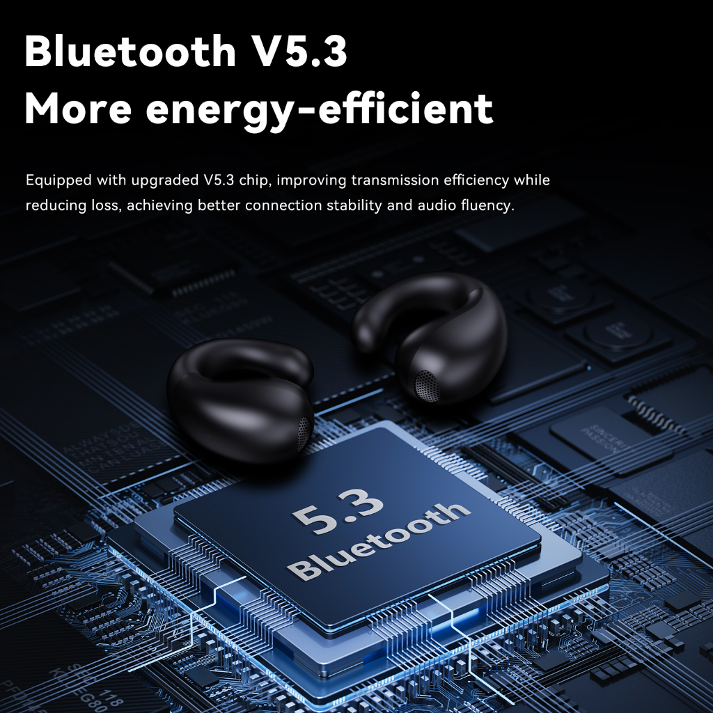 Tai Nghe Bluetooth 5.3 TWS Không Dây Có Kẹp Gắn Điện Thoại