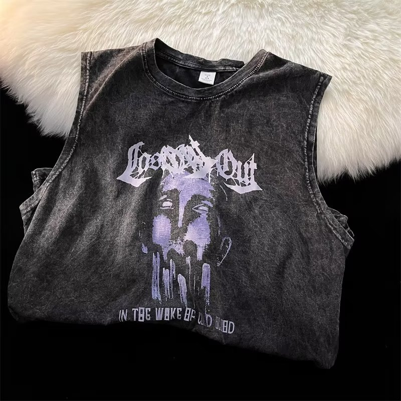 Áo Thun Sát Nách Dáng Rộng In Hình Chân Dung Cao Cấp Kiểu Mỹ Thời Trang Mùa Hè Cho Nam