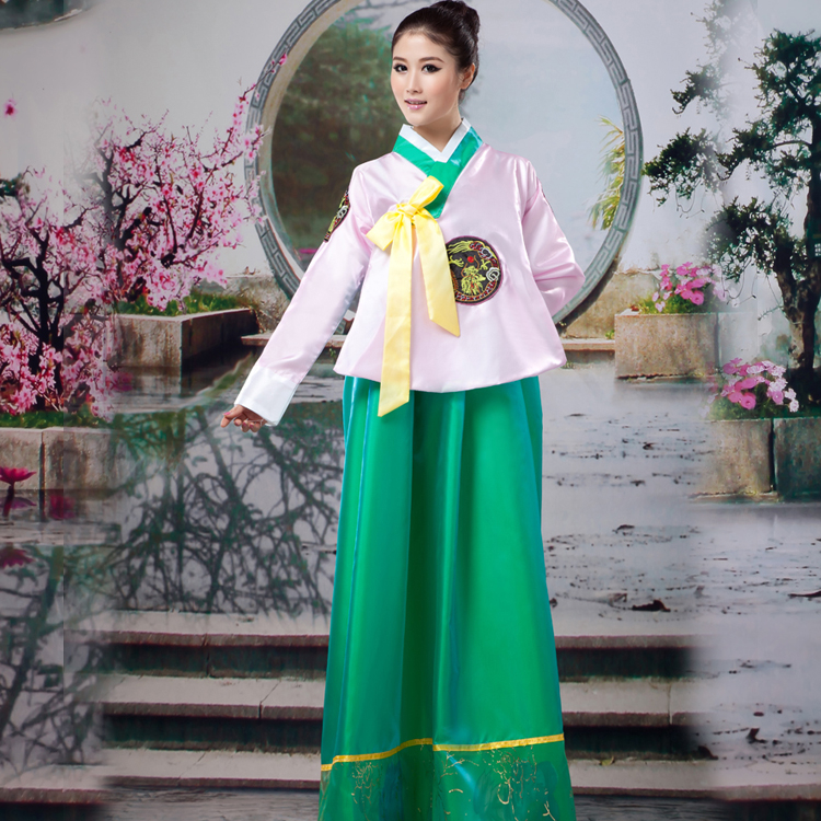 Hot bán cổ trang Hàn Quốc truyền thống Hanbok nữ cung đình ăn mặc lễ hội múa dân tộc Hàn Quốc cho thấy trang phục