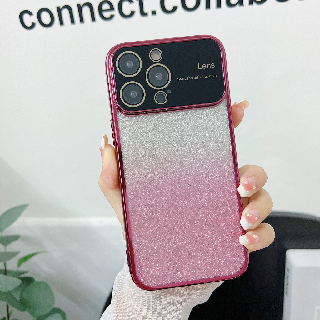 Ốp Điện Thoại Mềm Họa Tiết Cửa Sổ Lớn Màu Hồng Cho compatible for iPhone 7 8 plus x xr xs max 11 12 13 14 pro max