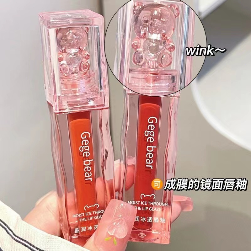 Son Môi Gege Bear Dưỡng Ẩm Lâu Trôi Chống Thấm Nước Không Dễ Phai Màu Thiết Kế Hình Gấu Dễ Thương