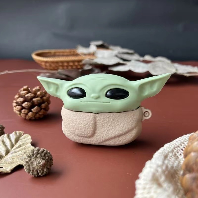 Vỏ Bảo Vệ Hộp Sạc Tai Nghe Airpod 1 2 3 Pro 2 Bằng Silicon Mềm Hình Yoda 3D Sáng Tạo