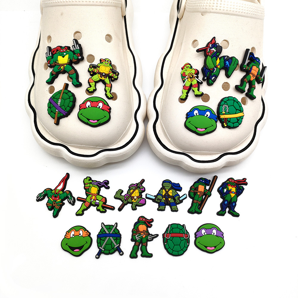 Hot 1 Cái Dép Crocs Hoạt Hình Jibbitz Ninja Rùa Phụ Kiện Trang Trí Dép Crocs Quà Tặng Trẻ Em