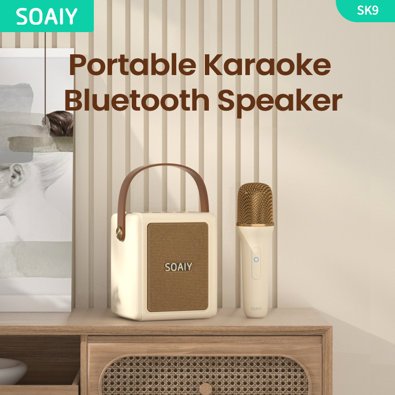 Loa Bluetooth và micro karaoke không dây SOAIY SK9 ca hát ngoài trời cho gia đình