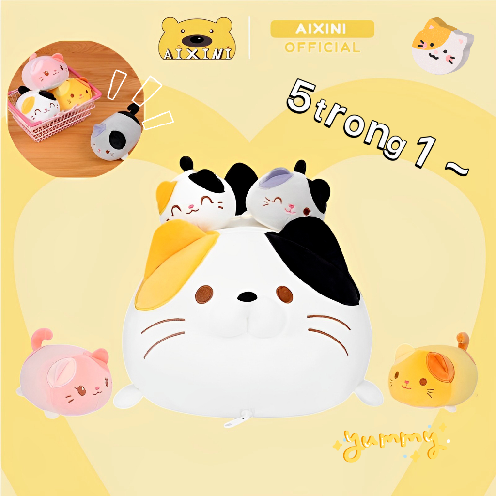 Gấu Teddy Nhồi Bông 5 Trong 1 Với 4 Dễ Thương Dành Cho Bé