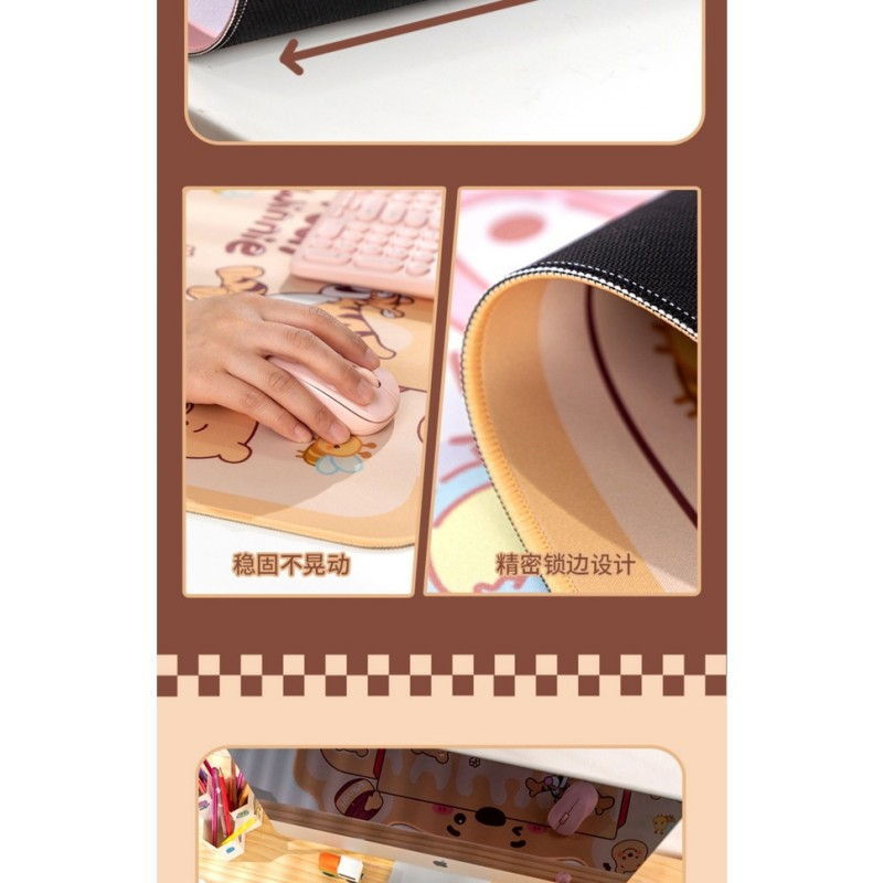 Đệm Lót Chuột Và Bàn Phím Máy Tính Hình Tai Mèo Dễ Thương Dày Dặn Chống Trượt Kích Thước 600 * 300MM / 800 * 400MM
