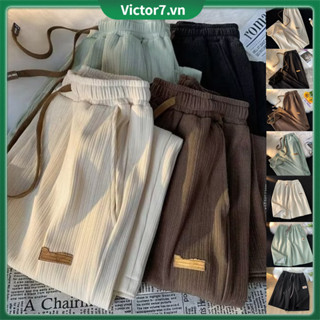 Quần dài dáng suông kẻ sọc bằng thun lạnh thoáng khí thời trang Hàn Quốc cho nam