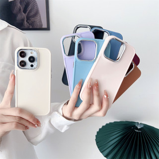 Ốp Điện Thoại TPU Mềm Mạ Màu Trơn Bảo Vệ Ống Kính Máy Ảnh Cho iphone 14 Pro Max 13 Pro Max 12 Pro Max