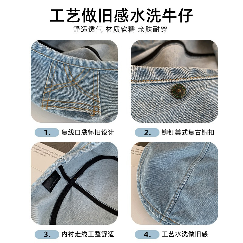 Mũ Beret Denim Phong Cách Họa Sĩ Nhật Bản Cổ Điển Thời Trang Mùa Hè Dành Cho Nữ