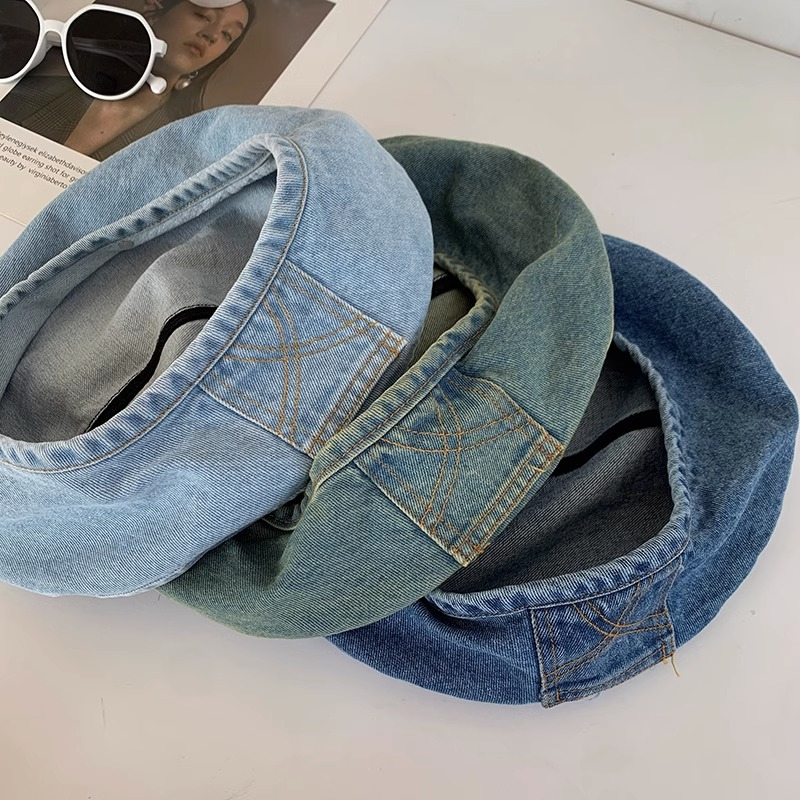 Mũ Beret Denim Phong Cách Họa Sĩ Nhật Bản Cổ Điển Thời Trang Mùa Hè Dành Cho Nữ