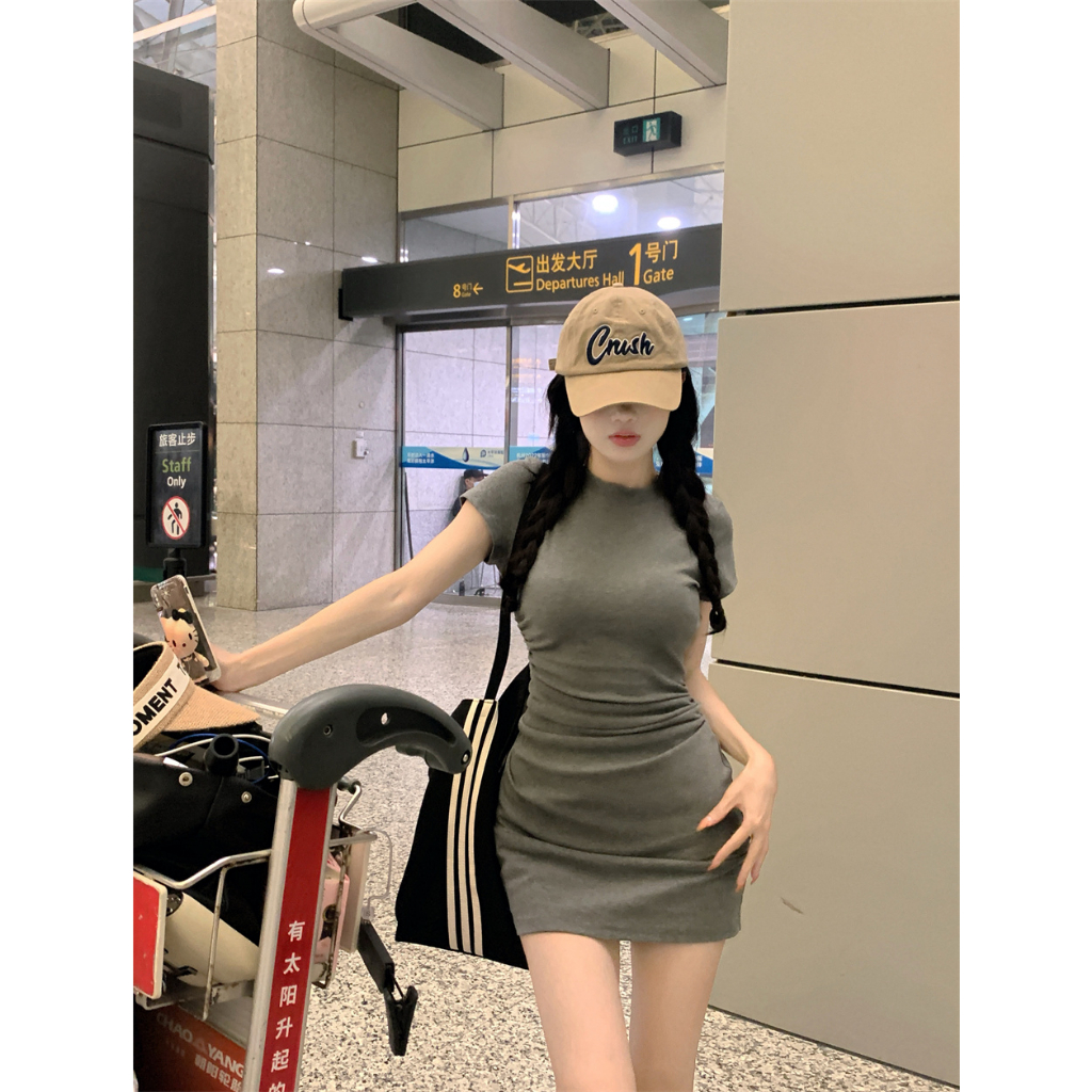 Đầm Ngắn Tay Xếp Ly Gợi Cảm Cho Nữ