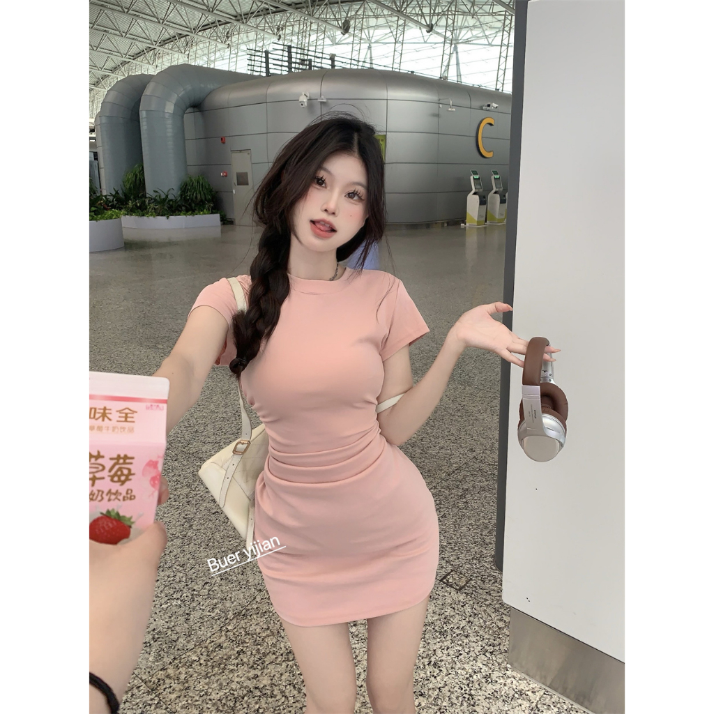 Đầm Ngắn Tay Xếp Ly Gợi Cảm Cho Nữ