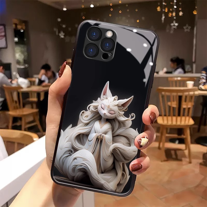 Ốp Điện Thoại Mặt Kính Hình Cáo Cho iPhone 11 pro 14 Promax 6s plus 13 12 mini XS max XR 7plus 8 SE X