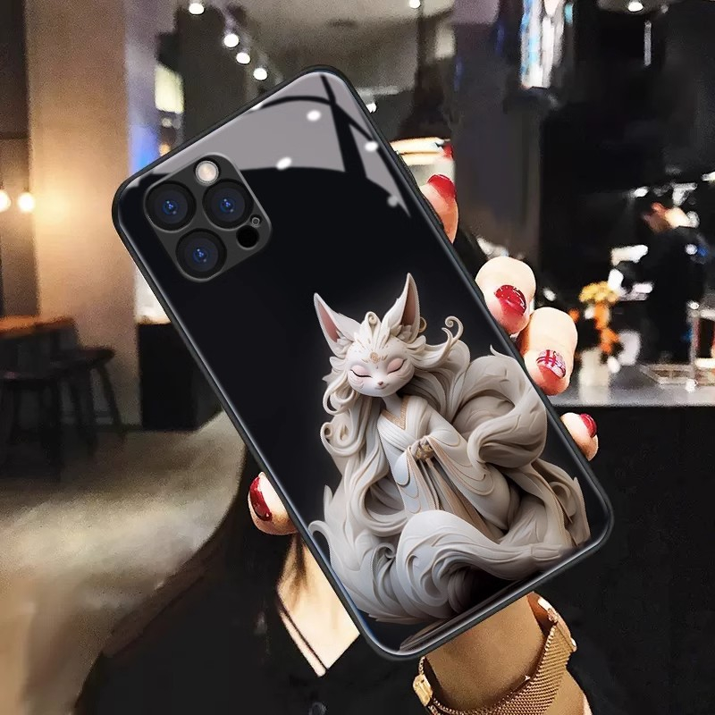 Ốp Điện Thoại Mặt Kính Hình Cáo Cho iPhone 11 pro 14 Promax 6s plus 13 12 mini XS max XR 7plus 8 SE X