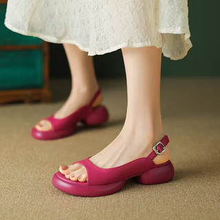 Giày sandal đế dày mũi tròn size 35-39 thời trang nữ