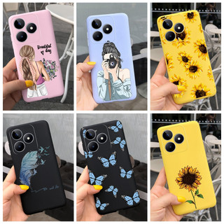 Dành Cho Realme C51 Cô Gái Xinh Đẹp Họa Tiết Hoa Hướng Dương Vỏ Điện Thoại RaelmeC51 C 51 4G RMX3830 Ốp Lưng TPU Silicon Mềm