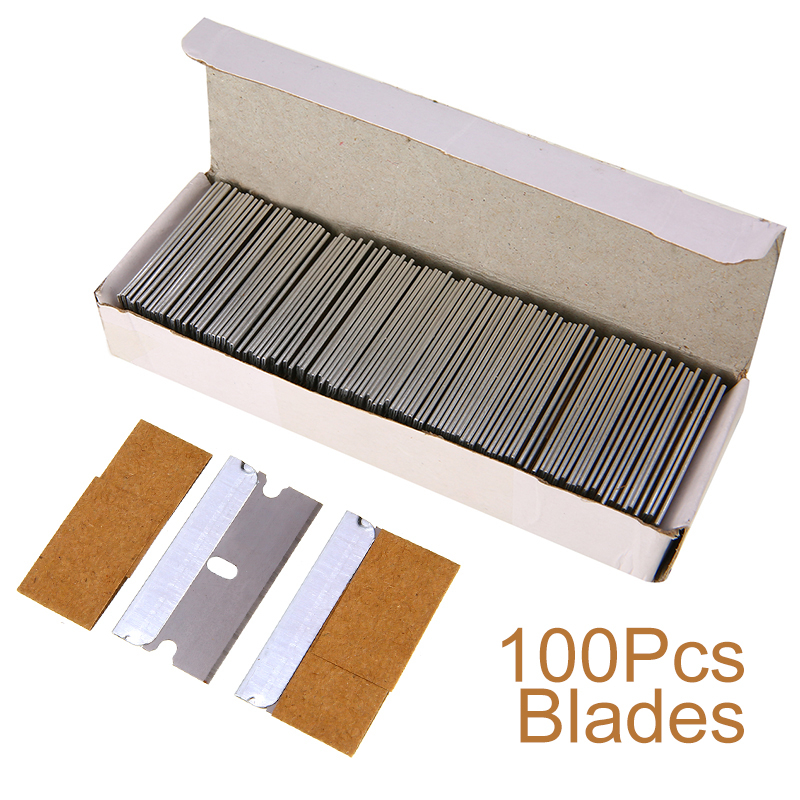 Lưỡi dao cạo râu thép không gỉ, 100 chiếc, sắc bén, an toàn, thay thế cho dao cạo, cạo râu, tóc, gỡ 