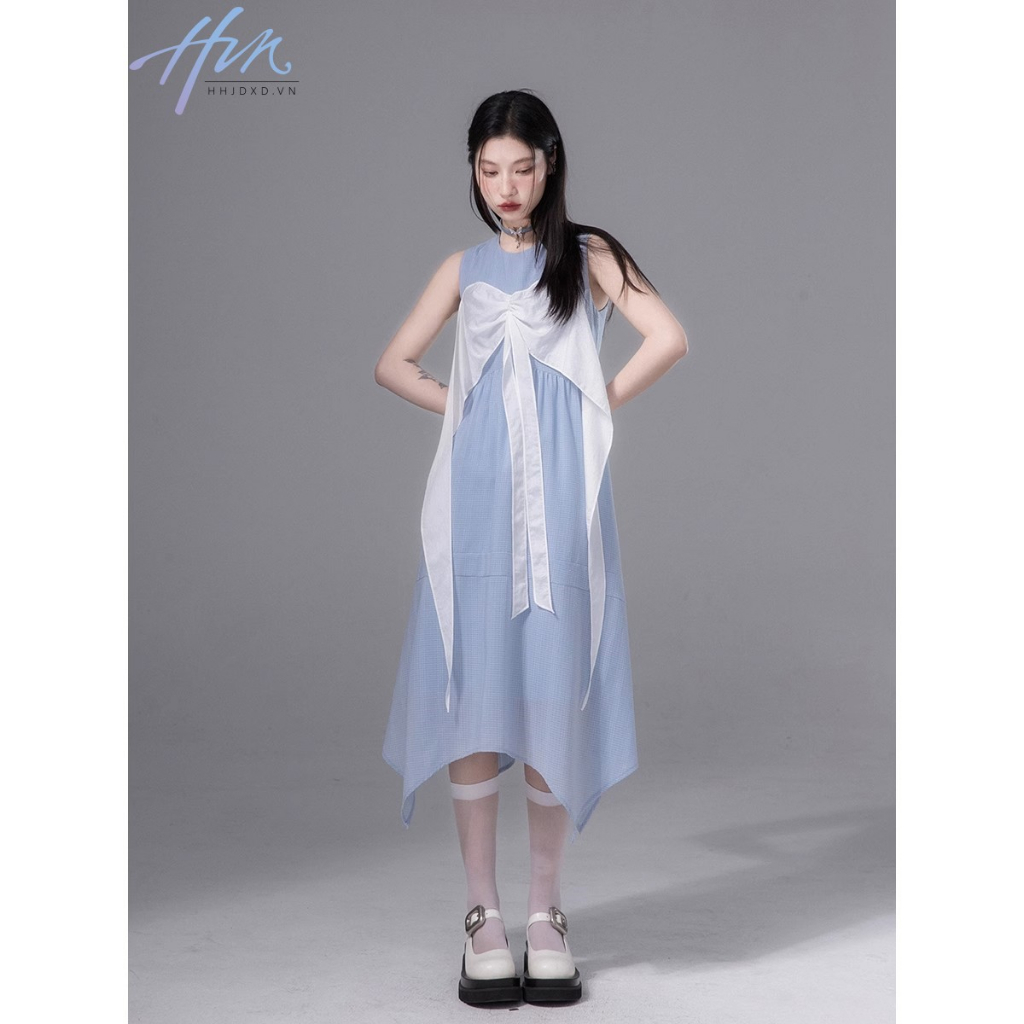 Đầm Không Tay Màu Sắc Tương Phản Thời Trang Mùa Hè