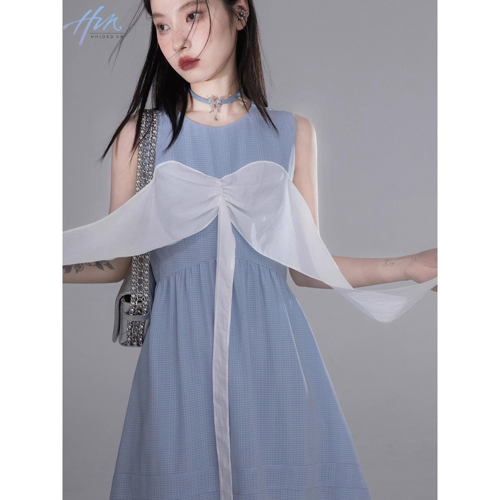 Đầm Không Tay Màu Sắc Tương Phản Thời Trang Mùa Hè