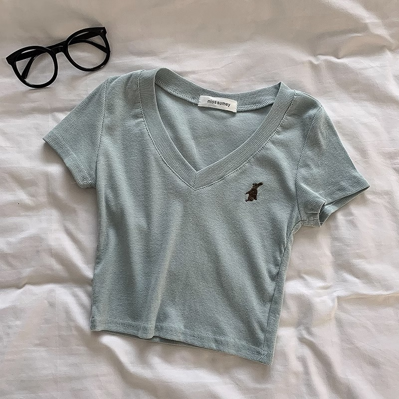 Áo Kiểu Cổ Chữ V Phong Cách Vintage Thời Trang Cho Nữ