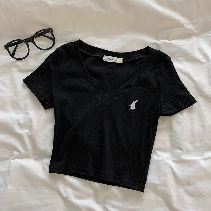 Áo Kiểu Cổ Chữ V Phong Cách Vintage Thời Trang Cho Nữ