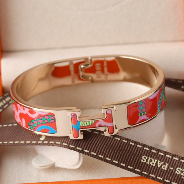 2023 Vòng tay Tráng men H Vàng vòng deo tay không gỉ nữ