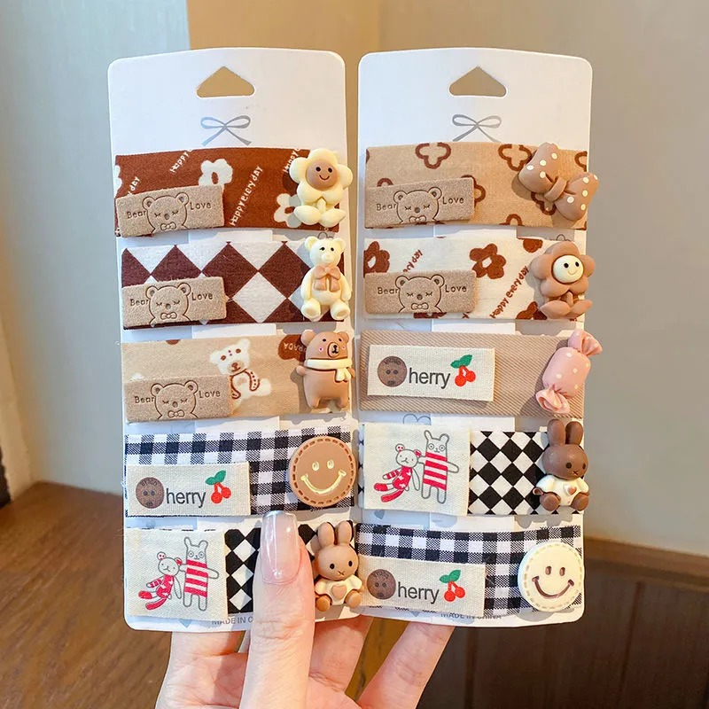 5/6pcs Kẹp Tóc Lông Nhung Thời Trang Thu Đông Hàn Quốc Cho Nữ