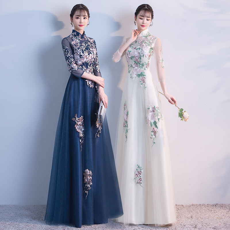 Đầm Sườn Xám Phong Cách Celestial Manners Cổ Điển Cho Nữ Trình Diễn Sân Khấu