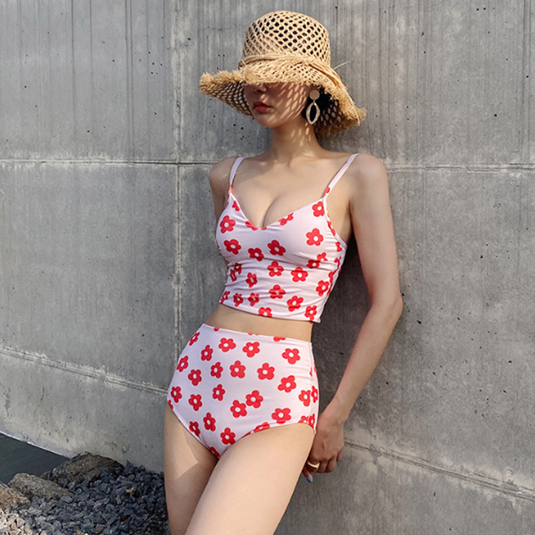 Bikini Hoa Cạp Cao Gợi Cảm Hàng Mới Chất Lượng Cao Vải Cao Cấp Đi Biển